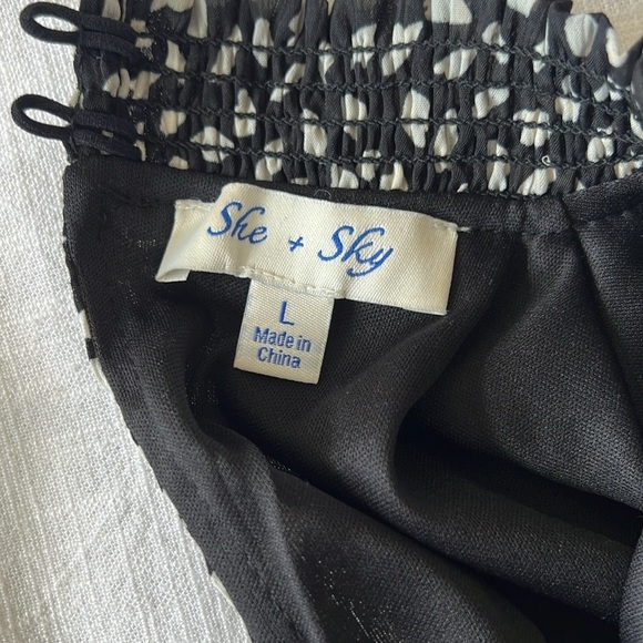 She‎ & Sky Black and Cream Polka Dot Dress - Picture 7 of 8